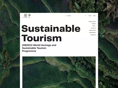 UNESCO. Sustainable Tourism animation app branding design minimal photoshop typography ui ux web website