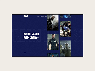 Marvel. Main page animation app branding design minimal photoshop typography ui ux web