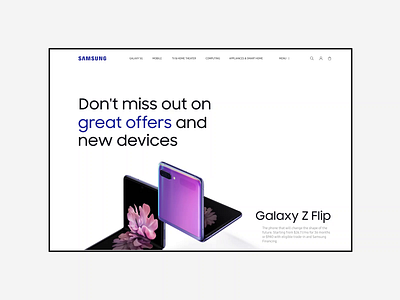 Samsung New Website. Main page animation branding design minimal photoshop typography ui ux web website