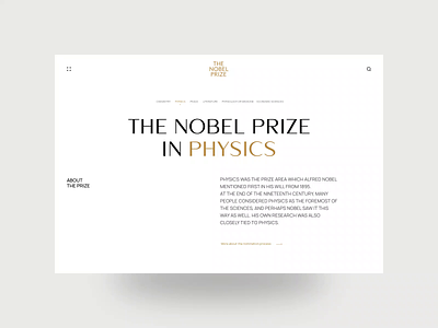 Nobel Prize. Redesign concept. The Nobel Prize in Physics animation branding design minimal photoshop typography ui ux web website