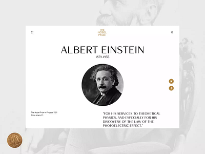 Nobel Prize. Redesign concept. Albert Einstein animation branding design minimal photoshop typography ui ux web website