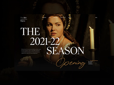 The Metropolitan Opera Website Concept. Main page animation branding design minimal photoshop typography ui ux web website