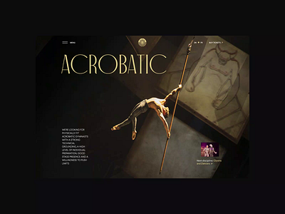 Cirque du Soleil redesign. Arcobatic animation branding design minimal photoshop typography ui ux web website