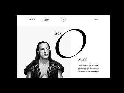 Rick Owens. About animation branding design minimal photoshop typography ui ux web website