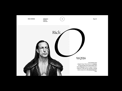 Rick Owens. About animation branding design minimal photoshop typography ui ux web website