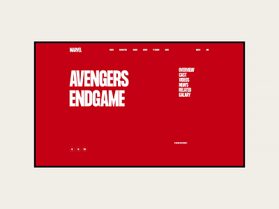 Marvel. Avengers Endgame animation branding design minimal photoshop typography ui ux web website