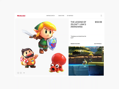 Nintendo. The Legend of Zelda animation branding design minimal photoshop typography ui ux web website
