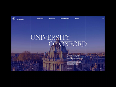 University of Oxford. Main animation branding design minimal photoshop typography ui ux web website
