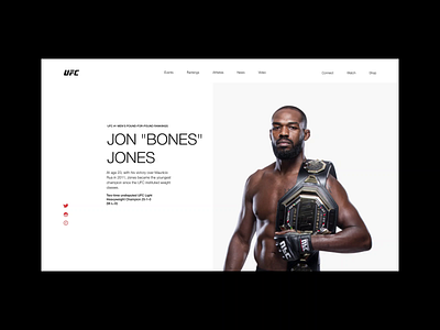 UFC. Jon "Bones" Jones animation app branding design minimal photoshop typography ui ux web website