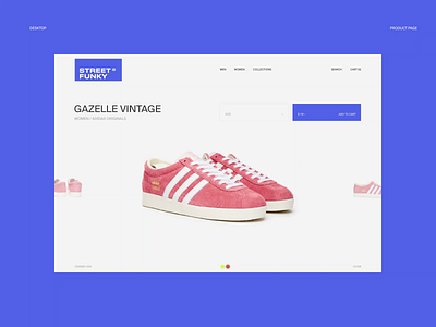 Street Funky. Product page animation branding design minimal photoshop typography ui ux web website