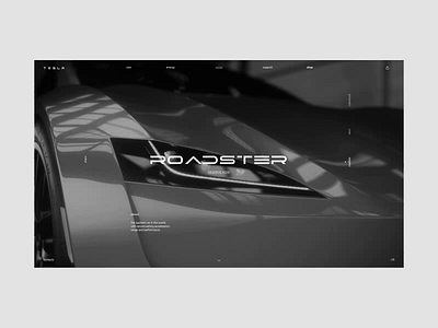 Tesla. Roadster animation branding design minimal photoshop typography ui ux web website