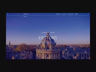 University of Oxford. History animation branding design minimal photoshop typography ui ux web website