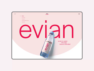 Evian website redesign. Homepage animation branding design minimal photoshop typography ui ux web website