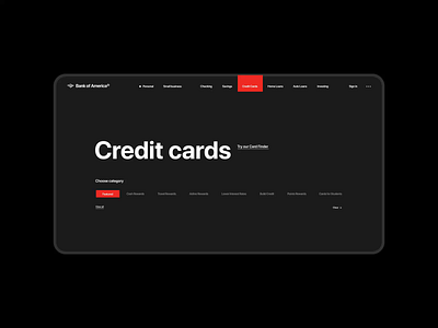 Bank of America. Credit cards animation branding design minimal photoshop typography ui ux web website
