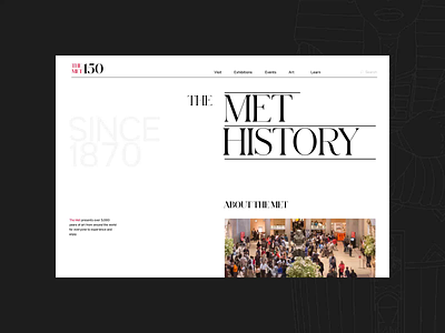 The Met Museum. History animation branding design minimal photoshop typography ui ux web website