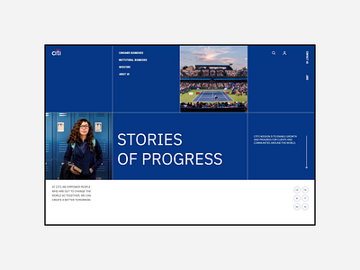 Citi Global Bank website redesign. Stories of Progress animation design graphic design minimal photoshop typography ui ux web website