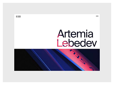 Artemiy Lebedev Studio. Main animation app design minimal photoshop typography ui ux web website