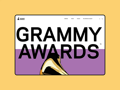 GRAMMY AWARDS — New Website 2020. Main animation design minimal photoshop typography ui ux web