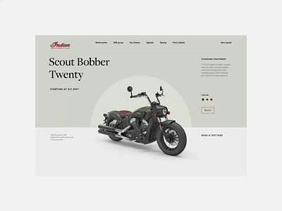 Indianmotors. Models animation design minimal ui ux web