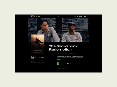 IMDb — New website. The Shawshank Redemption animation design minimal ui ux web