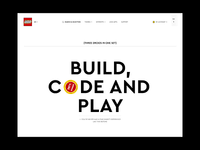 Lego. Build, code and play animation design minimal ui ux web