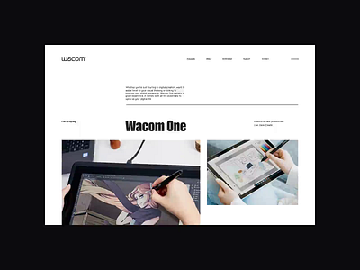 Wacom. Projuct Page animation design minimal ui ux web