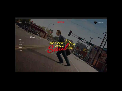 Netflix. Better call Saul animation design minimal ui ux web