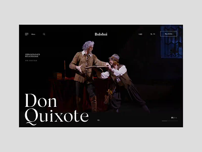 The Bolshoi Theatre - redesign. Main page design minimal ui ux web