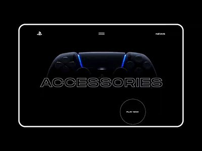 PlayStation 5. Accessories animation design minimal ui ux web