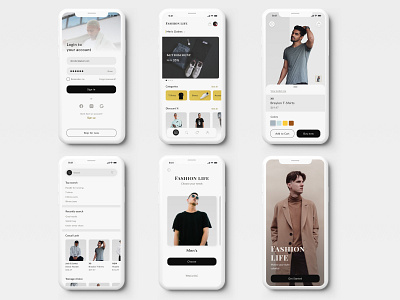 UX/UI Fashion App Design For Mobile clean design fashion app fashion application design graphic design simple design ui uiux ux