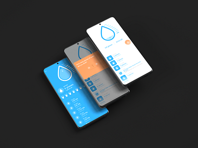 Water Tracker App UX/UI adobexd app art design flat guide minimal mobile mockups ui ux vector water
