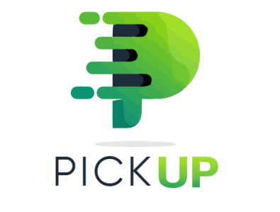 PICKUP  P letter  logo