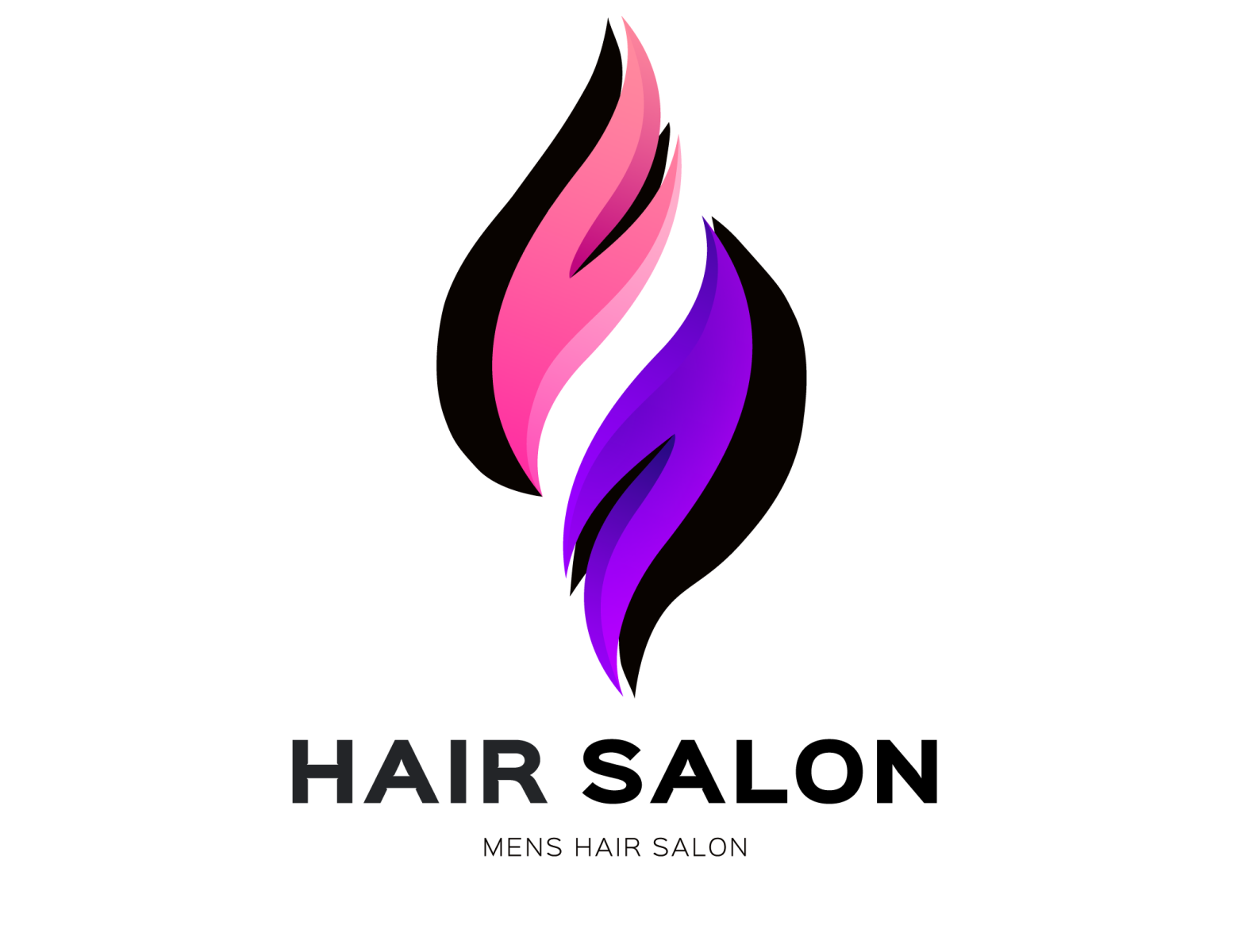 Handdrawn hair salon logo on transparent background PNG  Similar PNG