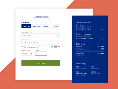 Credit Card Checkout cc checkout creditcard dailyui ecommerce form input makers mastercard ui ux