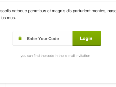 Enter Your Code authentication clean dashboard form green login modal