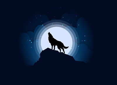 Wolf art design graphicdesign illustration illustrations illustrator night wolf