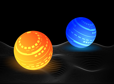 Glowing spheres art graphicdesign illustration illustrator