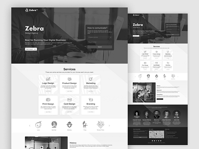 Zebra Design Agency adobe illustrator art black and white branding design design agency dotchallenge graphicdesign illustration introduction landing page logo ui ui design uiux uiux design ux ux design web design zebra