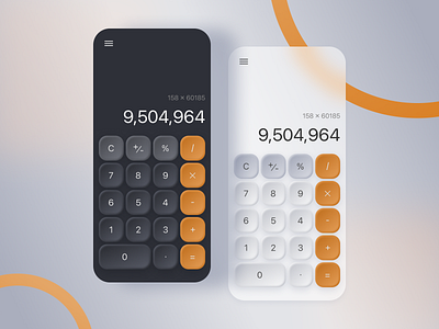 Realistic Calculator calculator ios design mobile calulator mobile design neomorphisim orange realistic design ui design ux