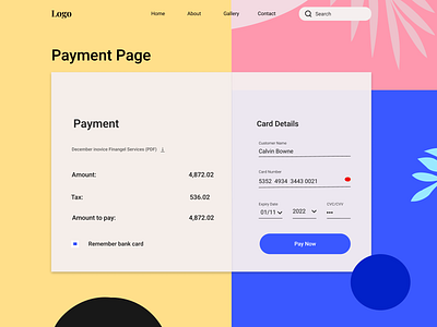 Payment Page Method credit figma graphicdesign inspiration interaction design payment productdesign ui uidesign uiux ux uxdesign webdesign