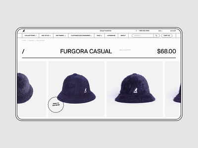 Kangol Website ✦ E-commerce. Product page animation app clean design icon minimal ui ux web website