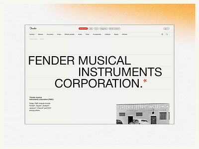 Fender Website — UX/UI Concept. About Fender animation app clean design graphic design minimal ui ux web website