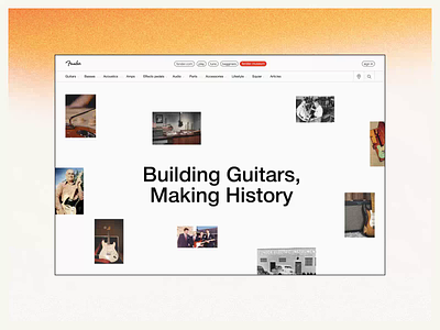 Fender Website — UX/UI Concept. Museum animation design minimal ui ux web website