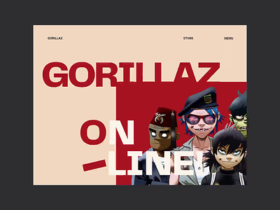 Gorillaz — Band Website animation design minimal ui ux web