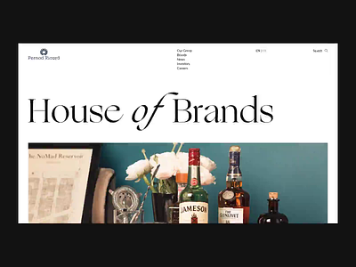 Pernod Ricard Corporate website animation design minimal ui ux web