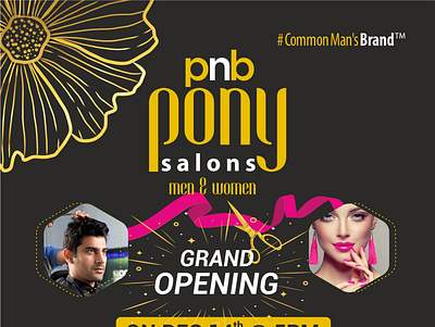 PonySalons - Invitation branding design illustration typogaphy