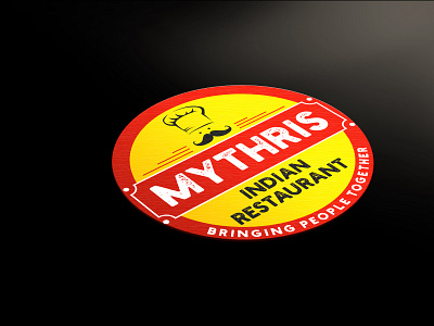 Mythris Restaurant Logo branding design illustration typogaphy