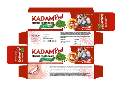 Kadam Tooth Paste branding design illustration typogaphy