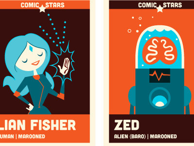 Comic Cards comics illustration retro