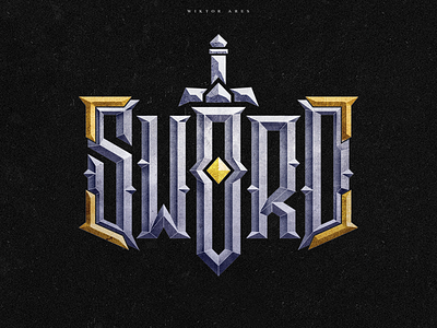 Sword clothing game high style lettering logo logotype music tshirt typography wiktor ares